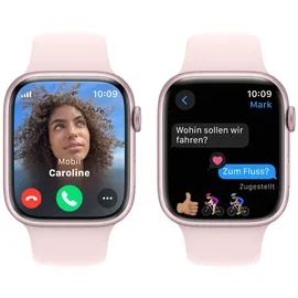 Apple Watch Series 9 GPS + Cellular 45 mm Aluminiumgehäuse rosé, Sportarmband hellrosa M/L