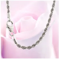 HOPLO Panzerkette Silberkette Kordelkette Länge 50cm - Breite 1,5mm - 925 Silber, Made in Germany silberfarben 50 cm Unisex