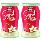 Schwartau Samt Weniger Zucker Erdbeer-Vanille, zuckerreduzierter Fruchtaufstrich, 255g (Packung mit 2)