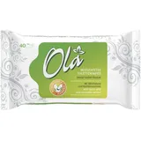 OLA Feuchtes Toilettenpapier – (1x40 Stück) Feuchttücher – Kamillenextrakt & Milchsäure, spülbar, empfindliche Haut – 40 Stück (Packung mit 5)