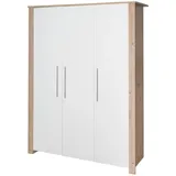 roba Kleiderschrank Malo - Schrank für Baby- & Kinderzimmer mit hochwertigen Metallgriffe - Holz weiß Holzwerkstoff, 118x190x52 cm, Babymöbel, Babykleiderschrank