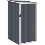 YEZIYIYFOB Gerätehaus Anthrazit 87x98x159 cm Verzinkter Stahl Gartenschrank Gartenhaus Metall Fahrradgarage Fahrradbox Gartenschrank Wetterfest Outdoor Schrank GeräTeschuppen Metall Viel Platz