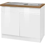 KOCHSTATION Spülenschrank »KS-Virginia«, 100 cm breit, inklusive Einbauspüle, weiß