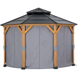 Sunjoy Vorhang für Zedernholz Gazebo 395 cm x 395 cm