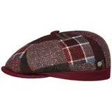 LIERYS Carlento Schirmmütze Patchwork Flatcap Made in Italy Herren Herbst Winter rot 59 cm - 59