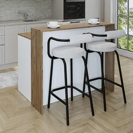 roomart Kücheninsel CORTADO 120 x 0 x 0 cm Braun/Weiß