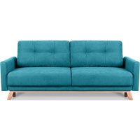 KONSIMO Schlafsofa VISNA Sofa 3 Personen, ausziehbare Liegfläche 193×146 blau