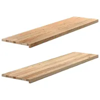 VidaXL Fensterbänke 2 Stk. Unbehandelt 160x40x2 cm Massivholz Eiche