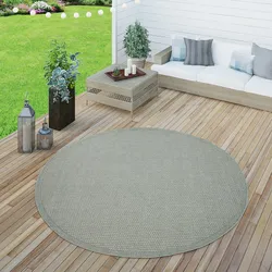 Teppich PACO HOME "Timber 125", grün, H:4mm Ø:200cm, Polypropylen (PP), Teppiche, Flachgewebe, Sisal Optik, In- und Outdoor geeignet, Wohnzimmer