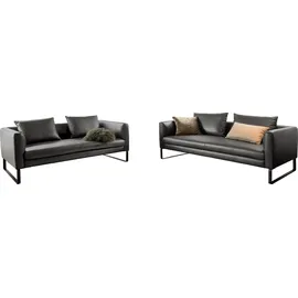 Candy 3C Candy Sofa Avola bequem und elegantes Leder-Sofaset, tolle Verarbeitungsdetails, Garnitur: Sofaset bestehend aus 2,5-Sitzer und 3-Sitzer braun