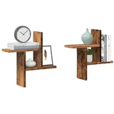 vidaXL Wandregale 2 Stk. Altholz-Optik 38x12x38 cm Holzwerkstoff