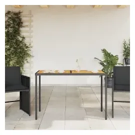 vidaXL Gartentisch mit Akazienholz-Platte 115x54x74 cm Poly Rattan
