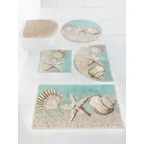 Badematte GRUND Gr. 9, blau (sand, türkis), WC-Vorleger rechteckig ohne Ausschnitt (45cm x 50cm) WC-Deckelbezug (47cm x 50cm), 1 Stk., Badematten, Badematte