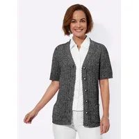 Witt Weiden Strickjacke Kurzarm Ajour grau|schwarz 38