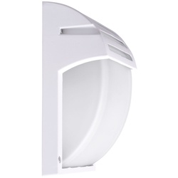 Design Außen Bereich Wand Lampe ALU Glas Terrassen Balkon Leuchte weiß im Set inkl. LED Leuchtmittel