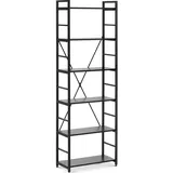 FROMM & STARCK Standregal Stahl/Spanplatte 60 x 28 x 182 cm schwarz 6 Ebenen 150 kg