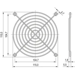 SCHROFF Schutzgitter, Metall, zum Anschrauben - SCHUTZGITTER(METALL)ANSCHRAU.