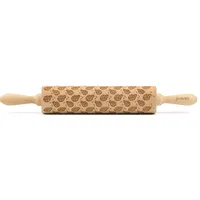 Folkroll 3D-Motiv-Teigrolle, braun, L:43cm, Buchenholz, Teigroller, Marienkäfer