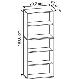 VCM my office Aktenschrank 70,2 x 39,0 x 183,0 cm braun