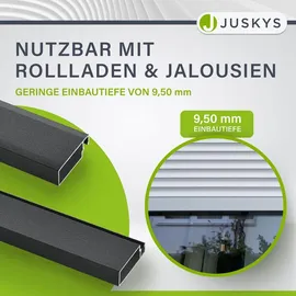 Juskys Fliegenschutzgitter mit Aluminiumrahmen 120 x 140 cm anthrazit