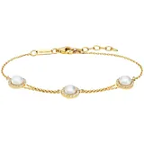 Julie Julsen Armband 925/- Sterling Silber vergoldet Perle und Zirkonia gelb 19 cm