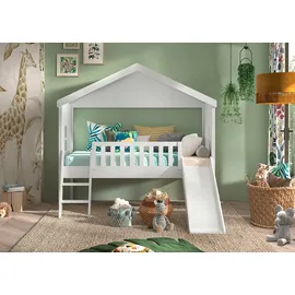 Vipack Hausbett Kiefer 90 x 200 cm massiv weiß lackiert