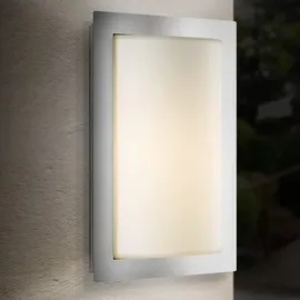 Lcd Außenwandleuchte Edelstahl 31,0 cm mit Bewegungsmelder E27 silber