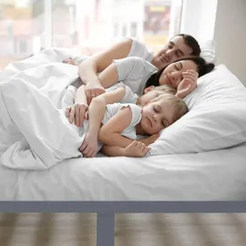 Homestyle4u Familienbett 270 x 200 cm Grau
