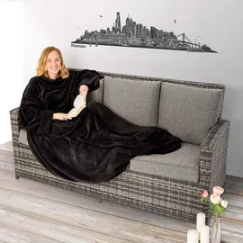 Tectake Kuscheldecke schwarz