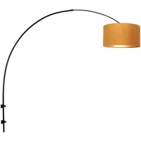 Steinhauer Wandlampe Bogenleuchte Wandleuchte schwarz Textil gold beweglich E27