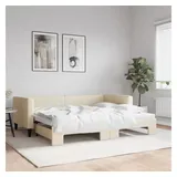 vidaXL Tagesbett Ausziehbar Creme 90x200 cm Stoff