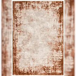 Boden-Teppich Hochwertig | 120x170cm, Florhöhe 1,1cm | Terrakotta | Wärmeisolierend | Wohnbereich | TIBER-Rieti Kollektion | Kadima Design