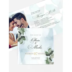 Hochzeitseinladung selbst gestalten mit Spruch und Fotos im Onlinedesigner bei Meine-Kartenmanufaktur.de