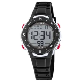 Calypso K5801/6 35 mm Kunststoffgehäuse Schwarz Silikonarmband Schwarz