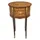 Casa Padrino Barock Kommode Mahagoni Intarsien / Gold mit 3 Schubladen Oval - Nachtschrank Antik Stil