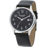 EICHMÜLLER Herrenuhr 3051-04 Edelstahl silberfarben-schwarz Lederband 38 mm