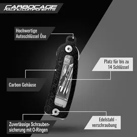 Carbocage Key Organizer 14 Schlüssel Aluminium  Schwarz