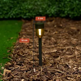 Grundig Solarleuchte Edelstahl 34,5 cm 4er Set Schwarz