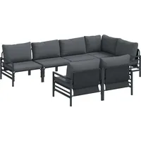 VidaXL Garten-Sofa-Set mit Kissen 7 pcs Anthrazit Stahl &