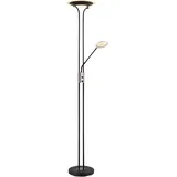 GLOBO Deckenfluter Leseleuchte Stehlampe LED Flexospot dimmbar schwarz Glas verchromt