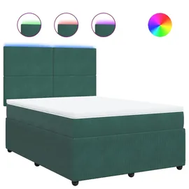 vidaXL Boxspringbett 140 x 200 cm Dunkelgrün