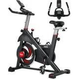 Novonova Heimtrainer Fahrrad mit 11 kg Schwungrad und verstellbarem Widerstand, Ergometer Hometrainer mit LED-Display, Halterung für Smartphones/Tablets und Herzfrequenzsensor, NV-7605