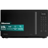 Hisense H23MOBS4HI Mikrowelle /23 L /900W /InverterTech/Keramikbeschichtung/Premium Glas/Maßgeschneidert, Mehrphasiges Kochen/Auftaufunktion/10 Leistungsstufen/Kindersicherung/Schwarz
