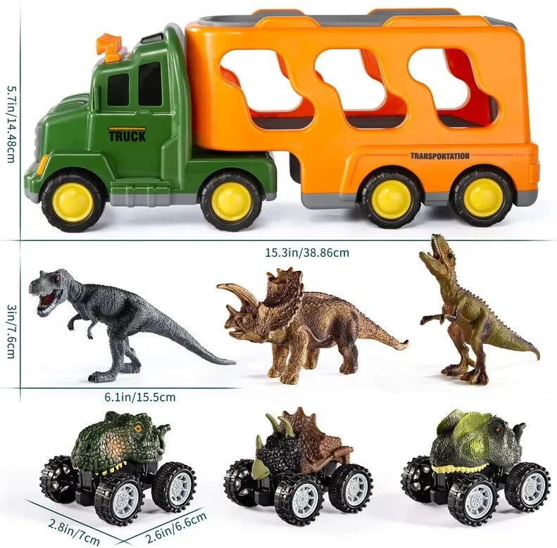 K600-30A Dinosaurier-Spielzeugauto + 6 kleine Autos
