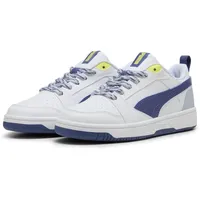 Puma Rebound V6 Lo Flying JR Sneaker, White-Blue Crystal-COOL