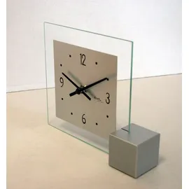 AMS Tischuhr modern Aluminium und Glas - AMS Modell: 102