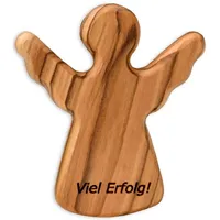 Kassis Geschenkartikel Olivenholz-Schutzengel - Handgefertigte Engel-Figur aus Bethlehem - Schutzengel-Glücksbringer - (Viel Erfolg) - (1 Stück)