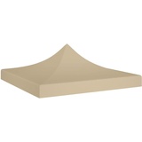 HIGSOSE Partyzelt-Dach 3x3 m Beige 270 g/m2 Ersatzdach Pavillon Pavillon Zubehör Pavillondach Wasserdicht Stabil Winterfest Dach für Pavillon Gartenpavillon Abdeckung