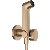 Hansgrohe Bidette Handbrause S EcoSmart für Warmwasser mit Brausehalter und Brauseschlauch 125 cm, Brushed Bronze