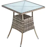 ESTEXO Polyrattan Balkontisch 60 x 60 x 73 cm beige/braun